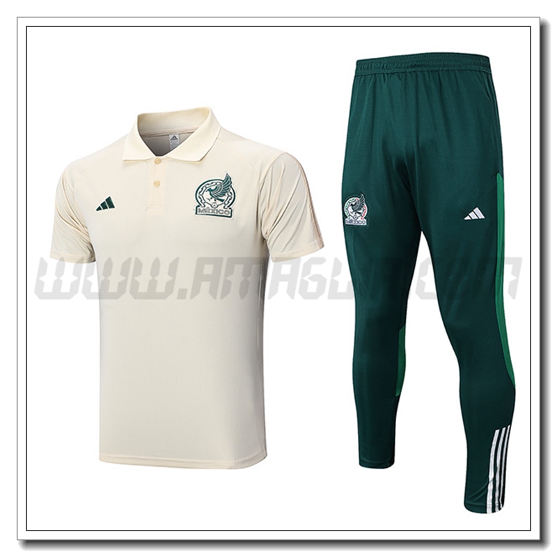 KIT Maglia Polo Messico + Pantaloni Beige 2022 2023