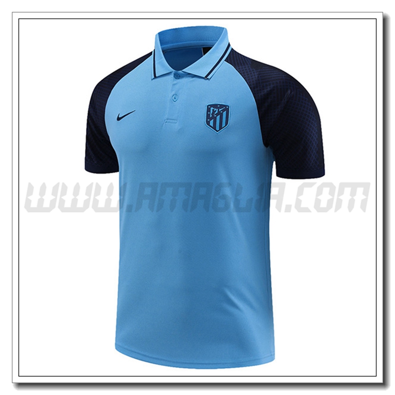 Maglia Polo Atletico Madrid Azzurro 2022 2023