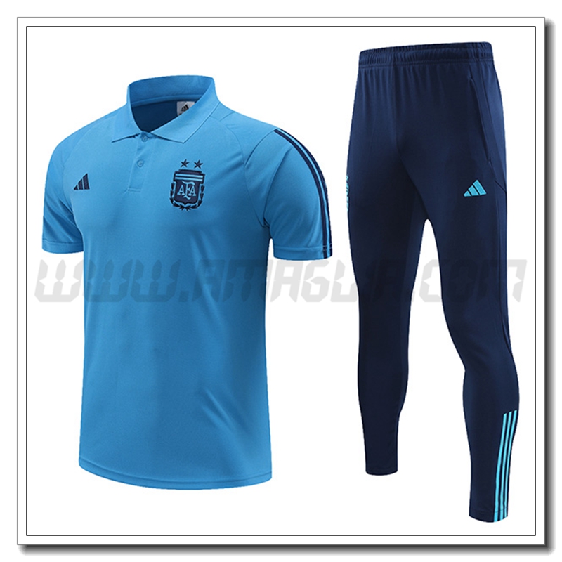 KIT Maglia Polo Argentina + Pantaloni Azzurro 2022 2023
