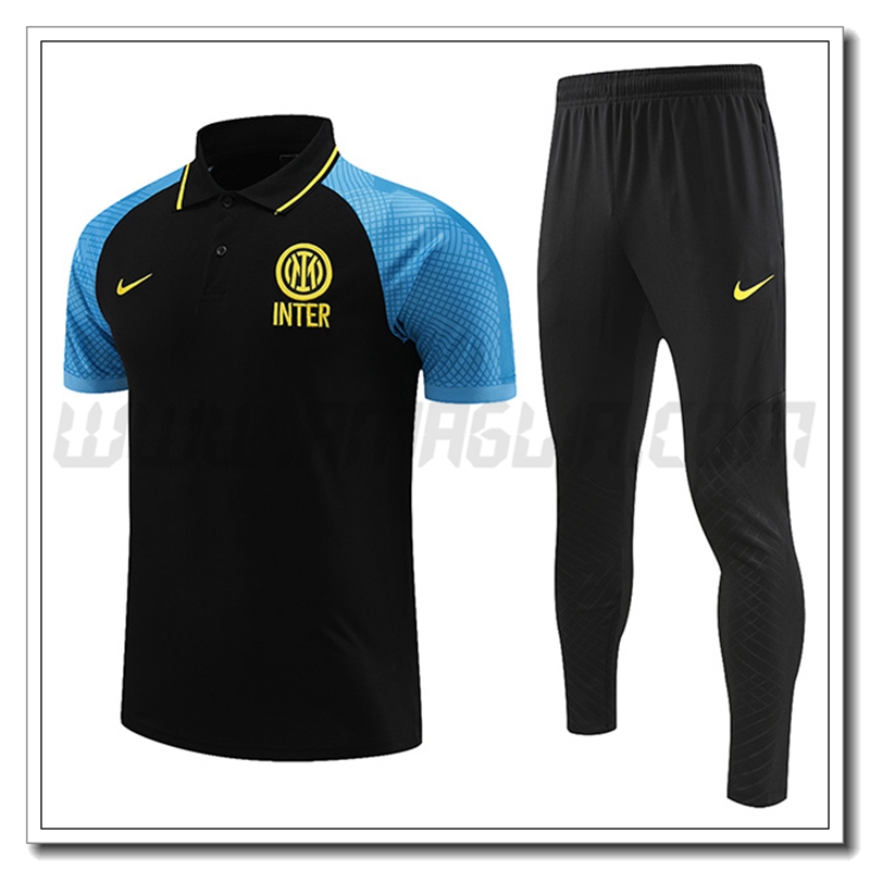 KIT Maglia Polo Inter Milan + Pantaloni Nero 2022 2023