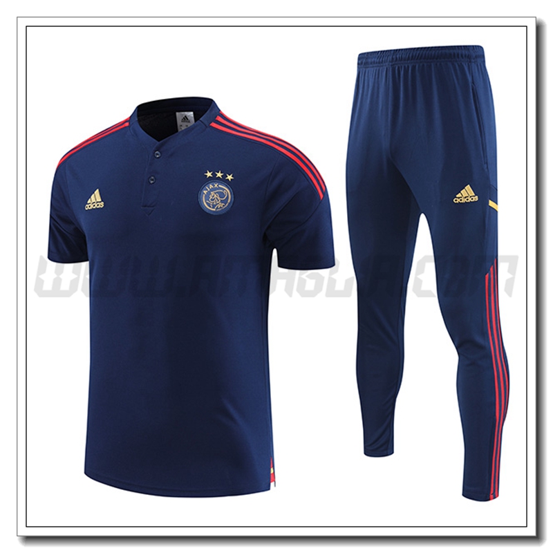 KIT Maglia Polo AFC Ajax + Pantaloni Blu Marino 2022 2023