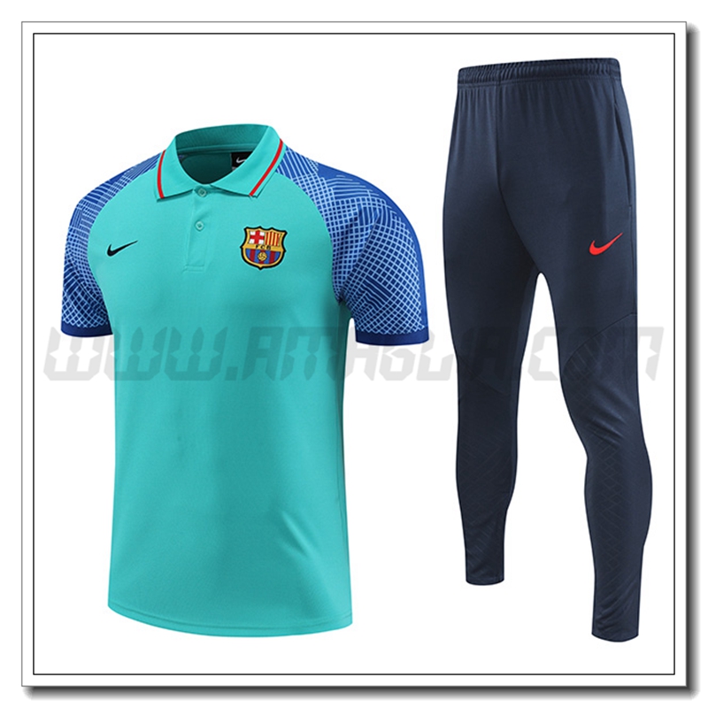 KIT Maglia Polo FC Barcellona + Pantaloni Verde 2022 2023
