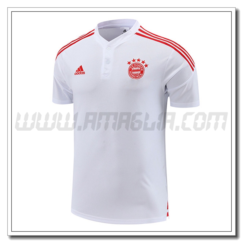 Maglia Polo Bayern Monaco Bianco 2022 2023
