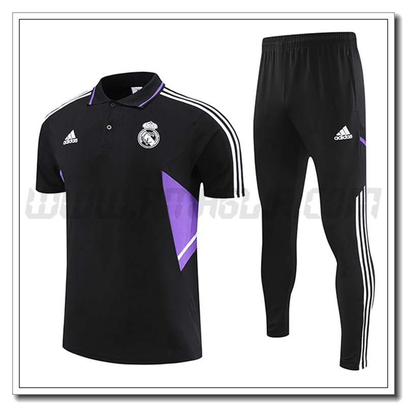 KIT Maglia Polo Real Madrid + Pantaloni Nero 2022 2023