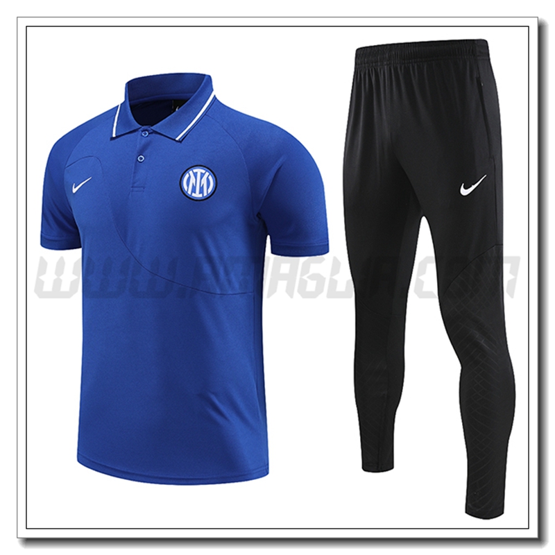 KIT Maglia Polo Inter Milan + Pantaloni Blu 2022 2023