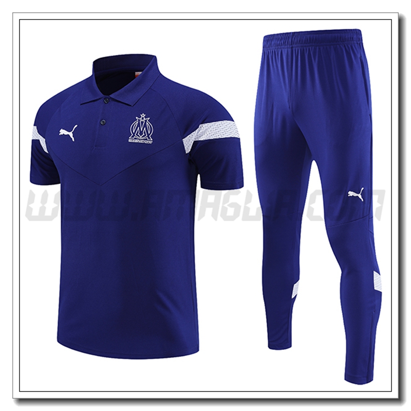 KIT Maglia Polo Marsiglia OM + Pantaloni Blu 2022 2023