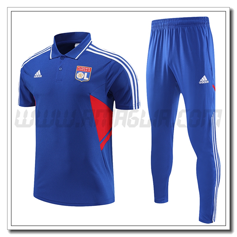 KIT Maglia Polo Lyon OL + Pantaloni Blu 2022 2023