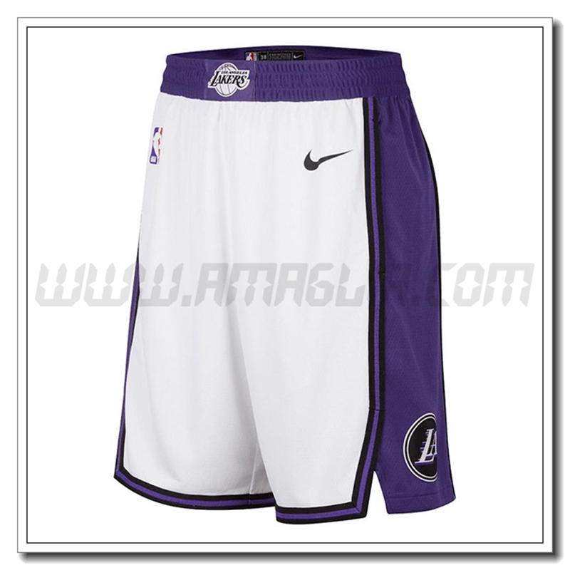 Pantaloncini NBA Los Angeles Lakers Bianco/Viola