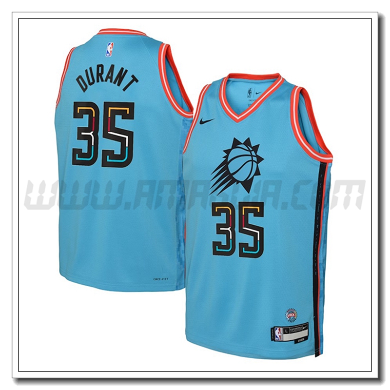 Maglia Phoenix Suns (DURANT #35) 2022/23 Azzurro Edizione Città