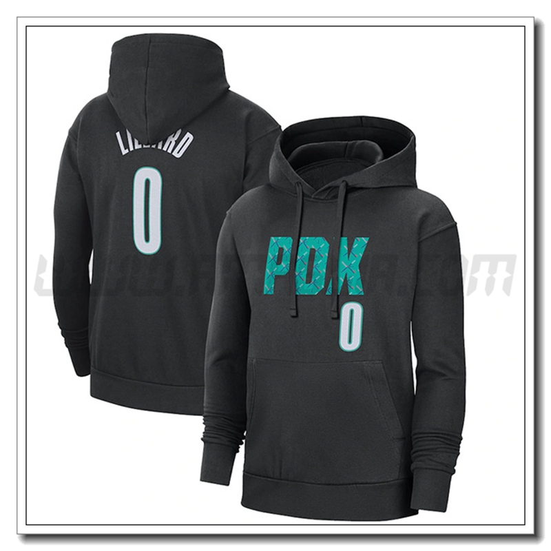 Felpa Allenamento Cappuccio Portland Trail Blazers Nero 2023