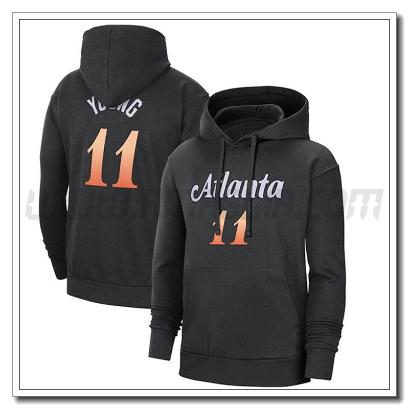 Felpa Allenamento Cappuccio Atlanta Hawks Nero 2023