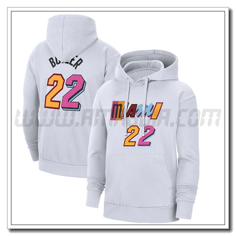 Felpa Allenamento Cappuccio Miami Heat Bianco 2023