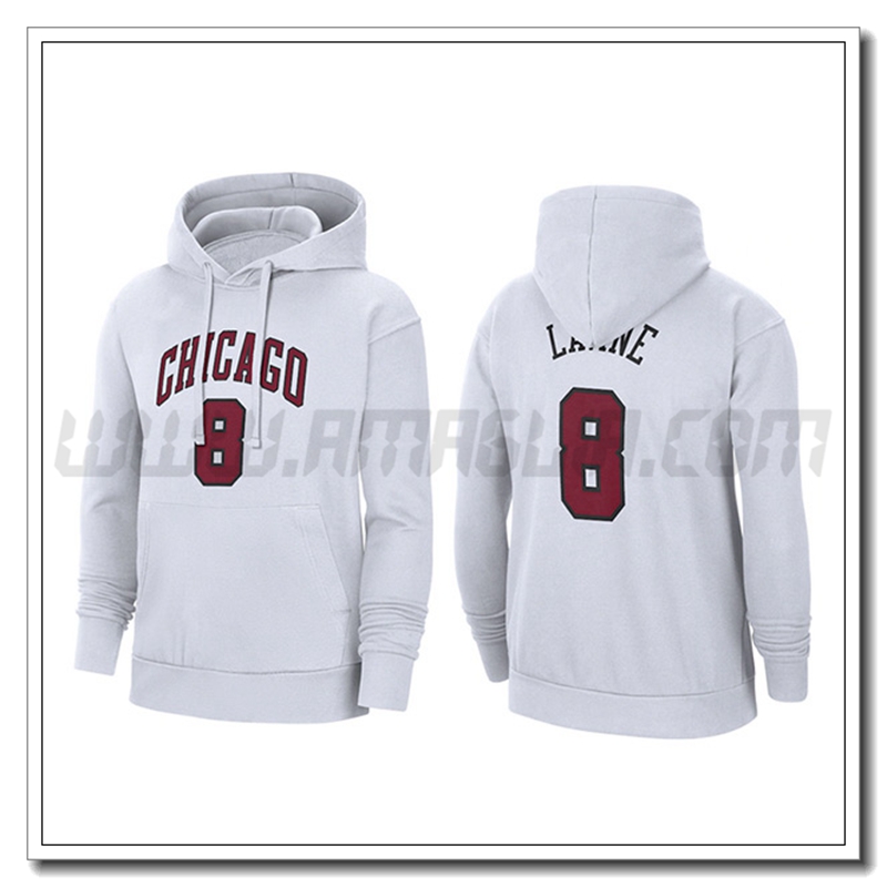 Felpa Allenamento Cappuccio Chicago Bulls Bianco 2023