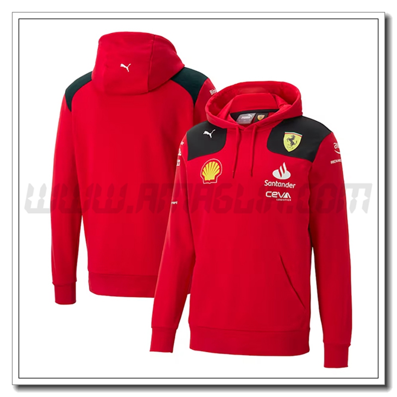 Felpa Allenamento Cappuccio F1 Scuderia Ferrari Team GIALLO 2023