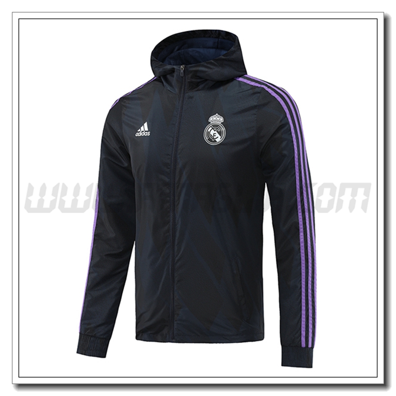 Giacca a Vento Real Madrid Nero 2022 2023