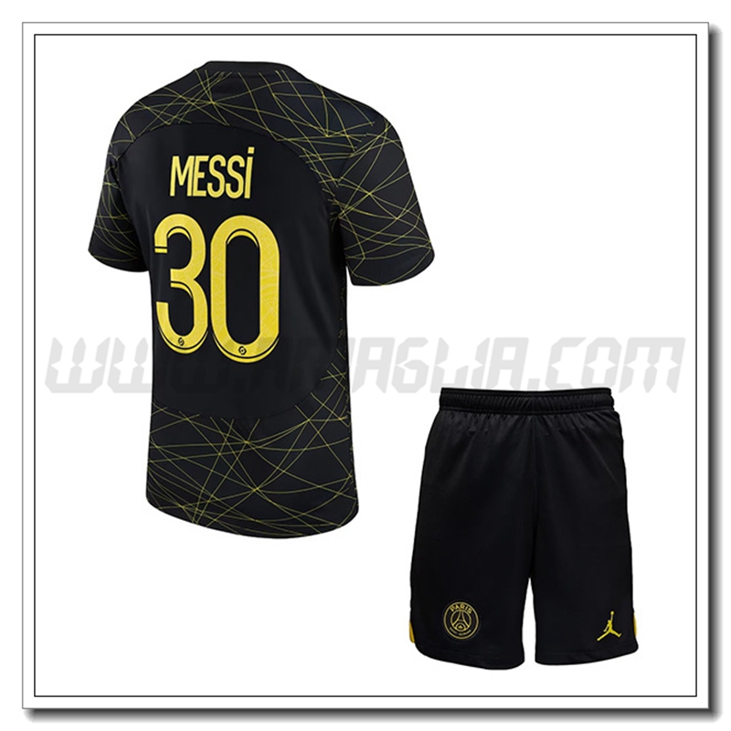 Kit Maglia MESSI #30 PSG Bambino Quarto 2022 2023