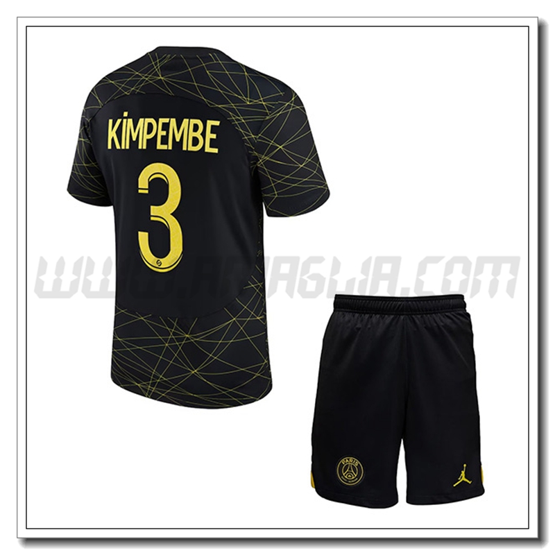 Kit Maglia KIMPEMBE #3 PSG Bambino Quarto 2022 2023