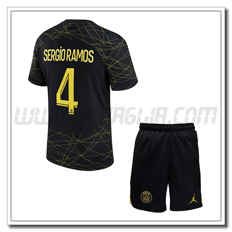 Kit Maglia SERGIO RAMOS #4 PSG Bambino Quarto 2022 2023