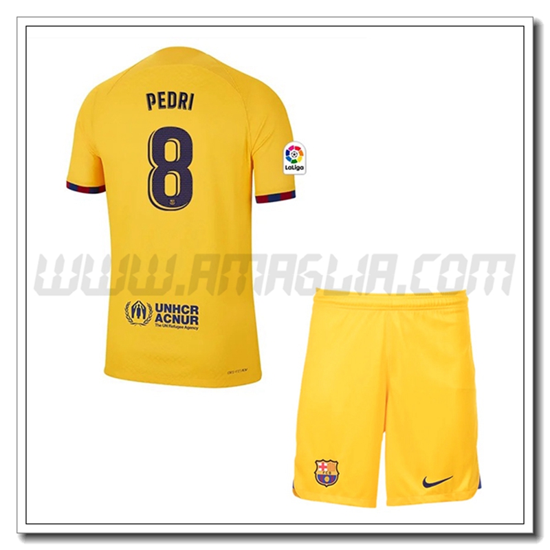 Kit Maglia PEDRI #8 FC Barcellona Bambino Quarto 2022 2023