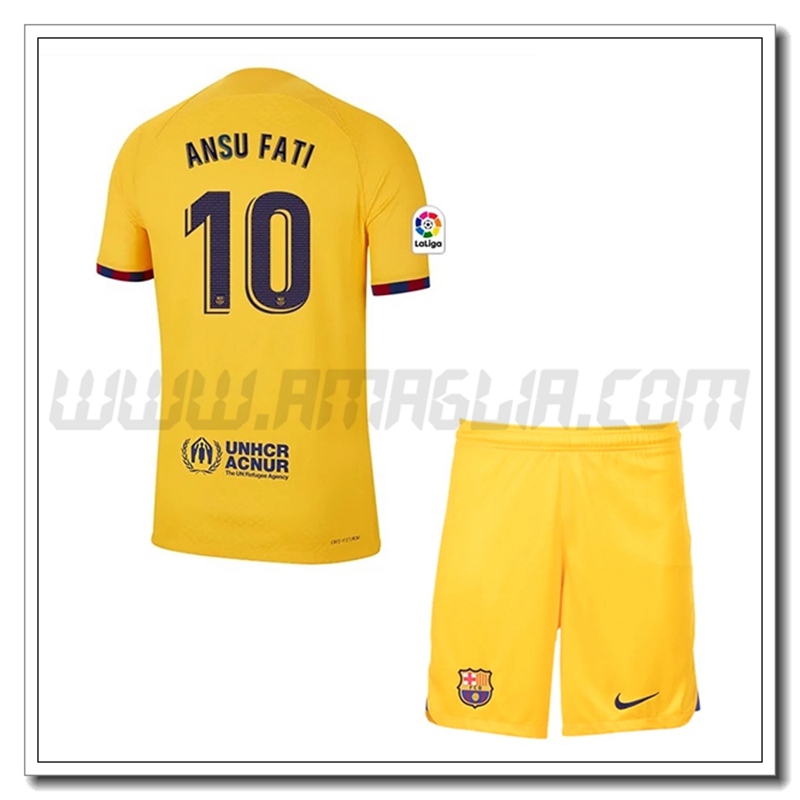 Kit Maglia ANSU FATI #10 FC Barcellona Bambino Quarto 2022 2023