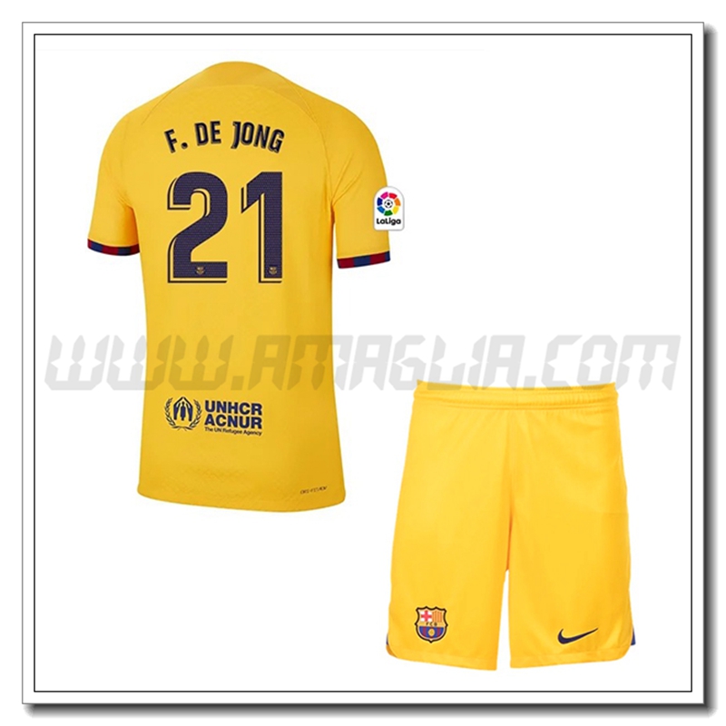 Kit Maglia F.DE JONG #21 FC Barcellona Bambino Quarto 2022 2023