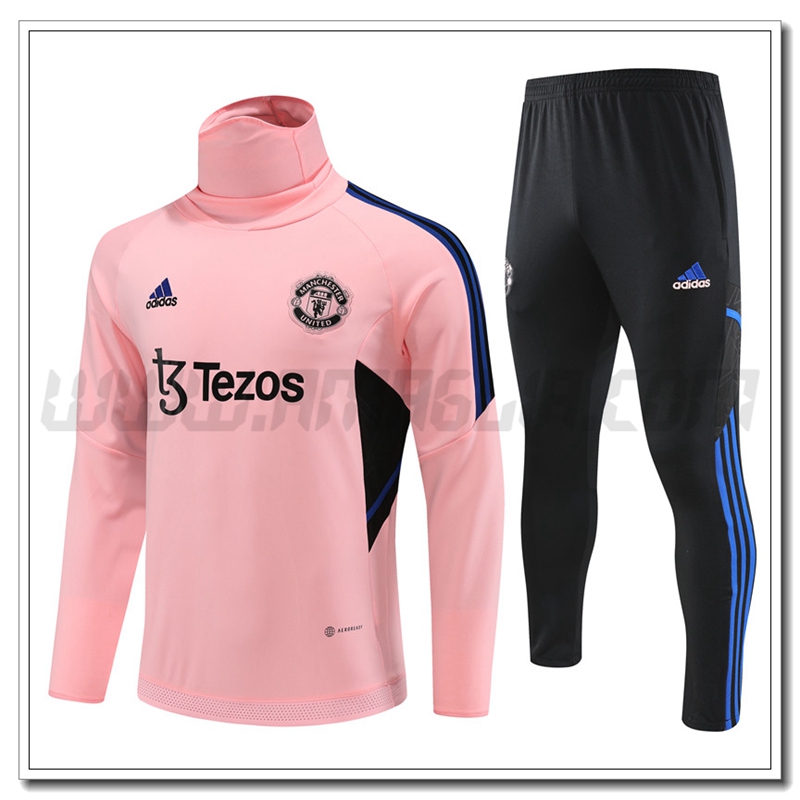 Tuta Allenamento Manchester United Collo alto Rosa 2022 2023