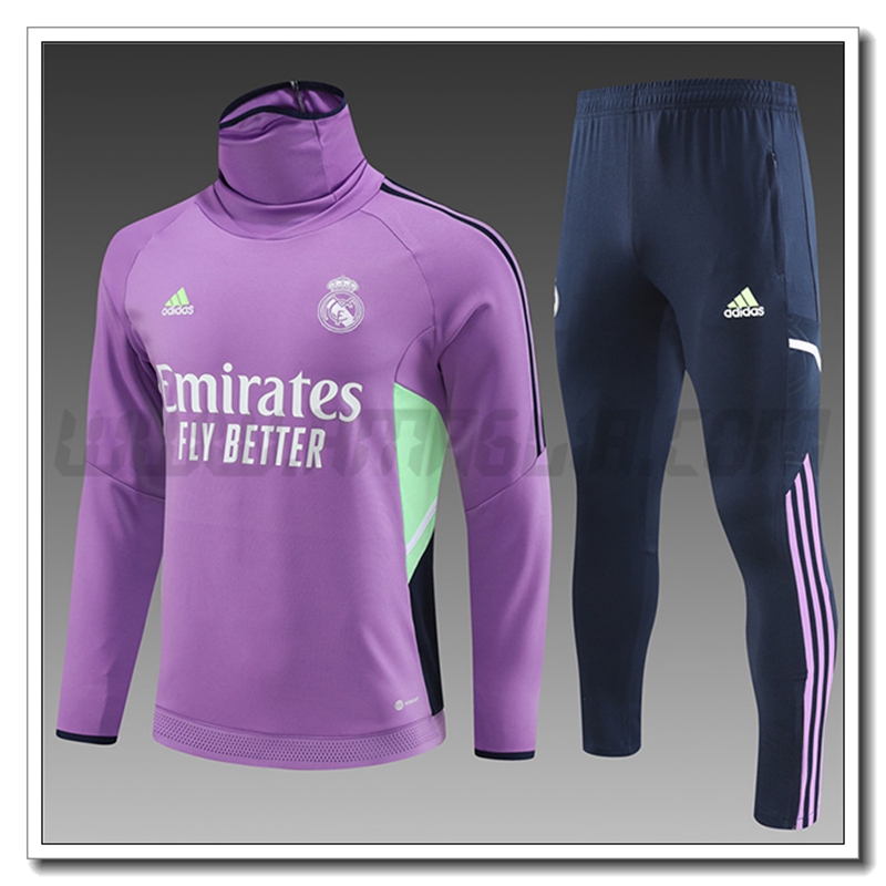 Tuta Allenamento Real Madrid Collo alto Bambino Viola 2022 2023