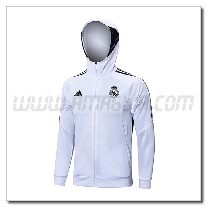 Giacca con Cappuccio Real Madrid Bianco 2022 2023