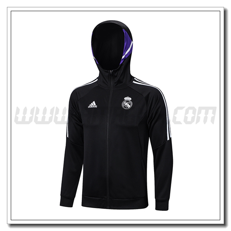 Giacca con Cappuccio Real Madrid Nero 2022 2023