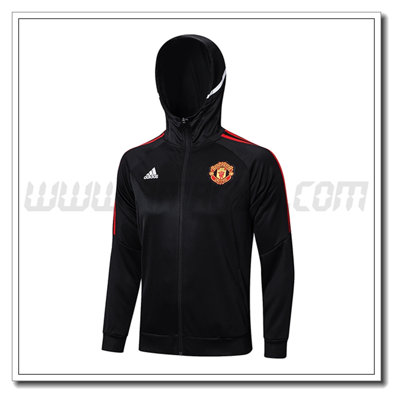 Giacca con Cappuccio Manchester United Nero 2022 2023