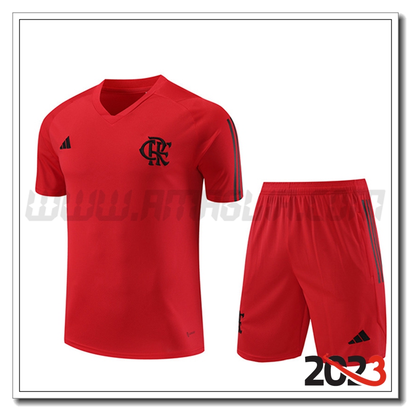KIT Maglia Allenamento + Pantaloncini Flamengo Rosso 2023 2024