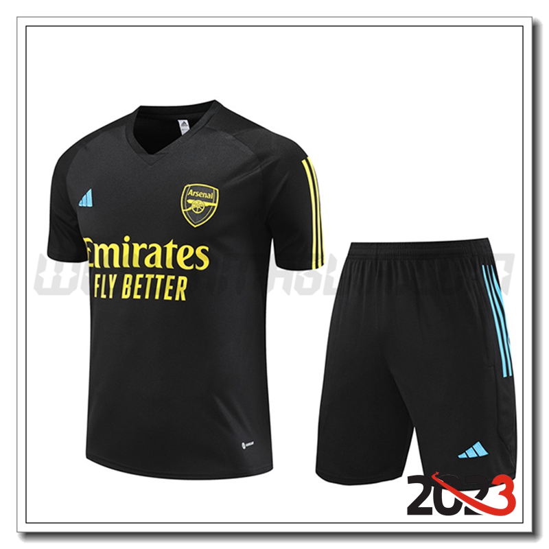 KIT Maglia Allenamento + Pantaloncini Arsenal Nero 2023 2024
