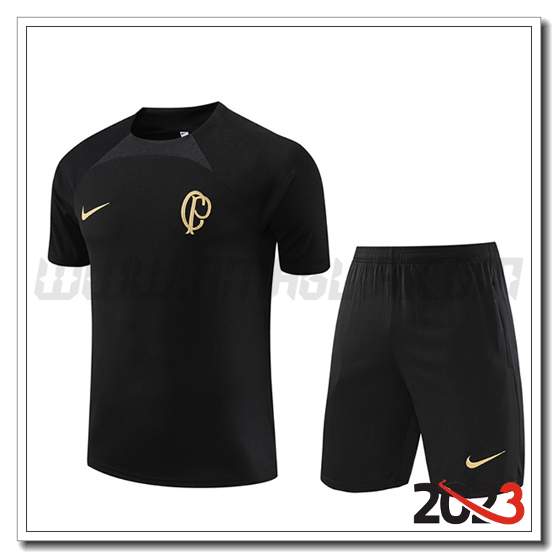 KIT Maglia Allenamento + Pantaloncini Corinthians Nero 2023 2024