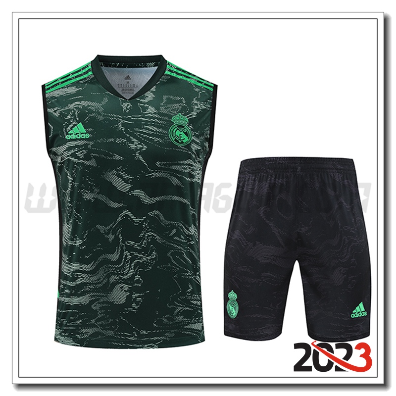 Canotta da Allenamento + Pantaloncini Real Madrid Verde 2023 2024