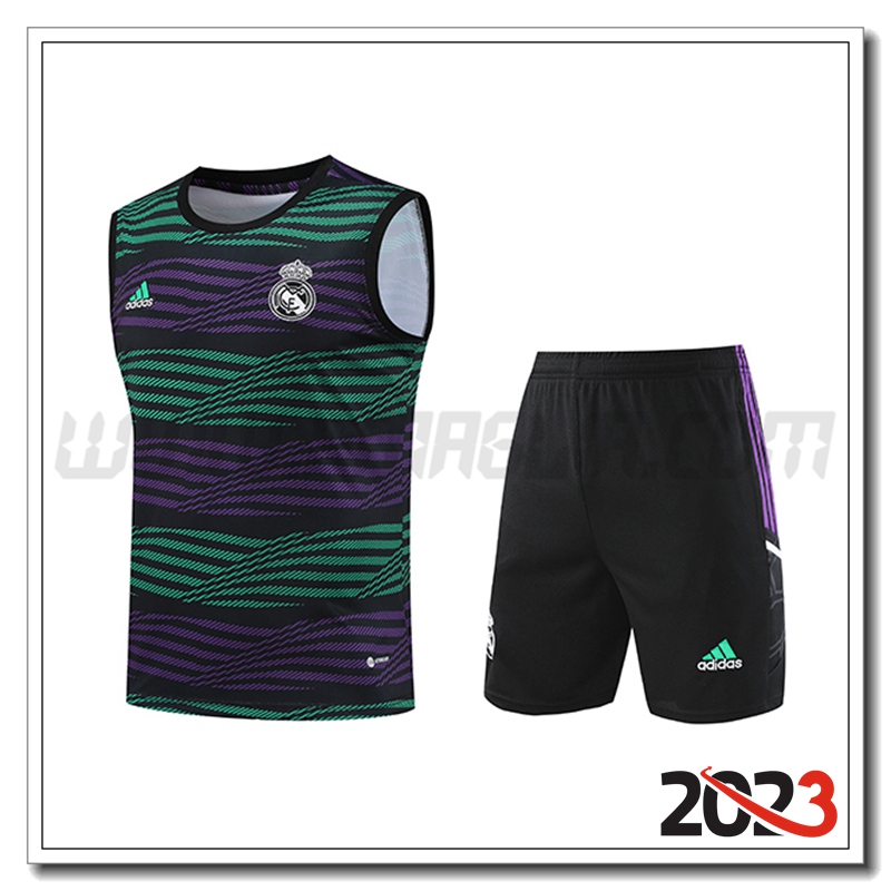 Canotta da Allenamento + Pantaloncini Real Madrid Viola 2023 2024