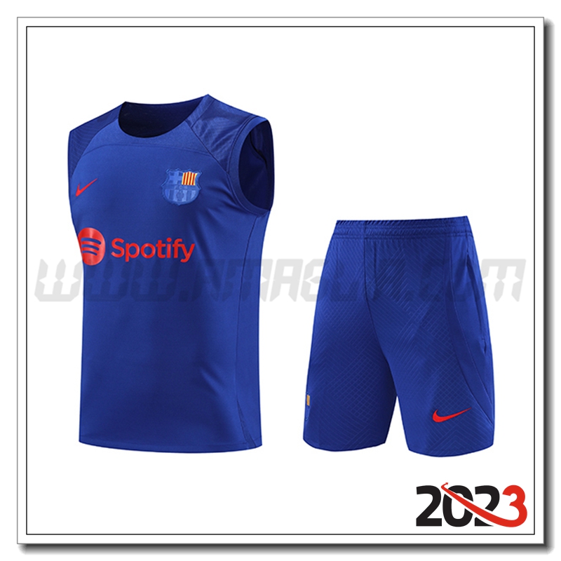 Canotta da Allenamento + Pantaloncini FC Barcellona Blu 2023 2024