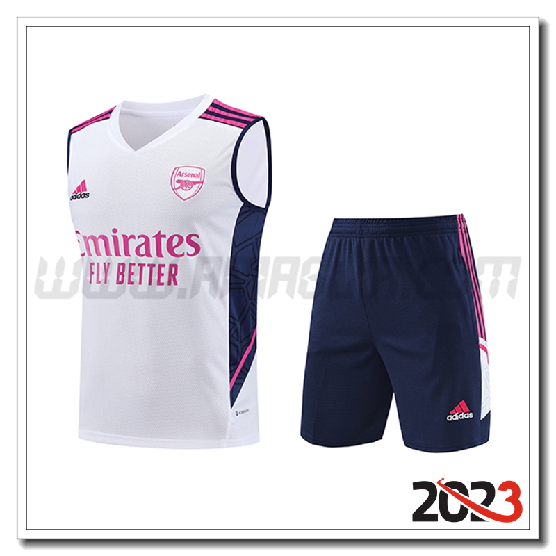 Canotta da Allenamento + Pantaloncini Arsenal Bianco 2023 2024