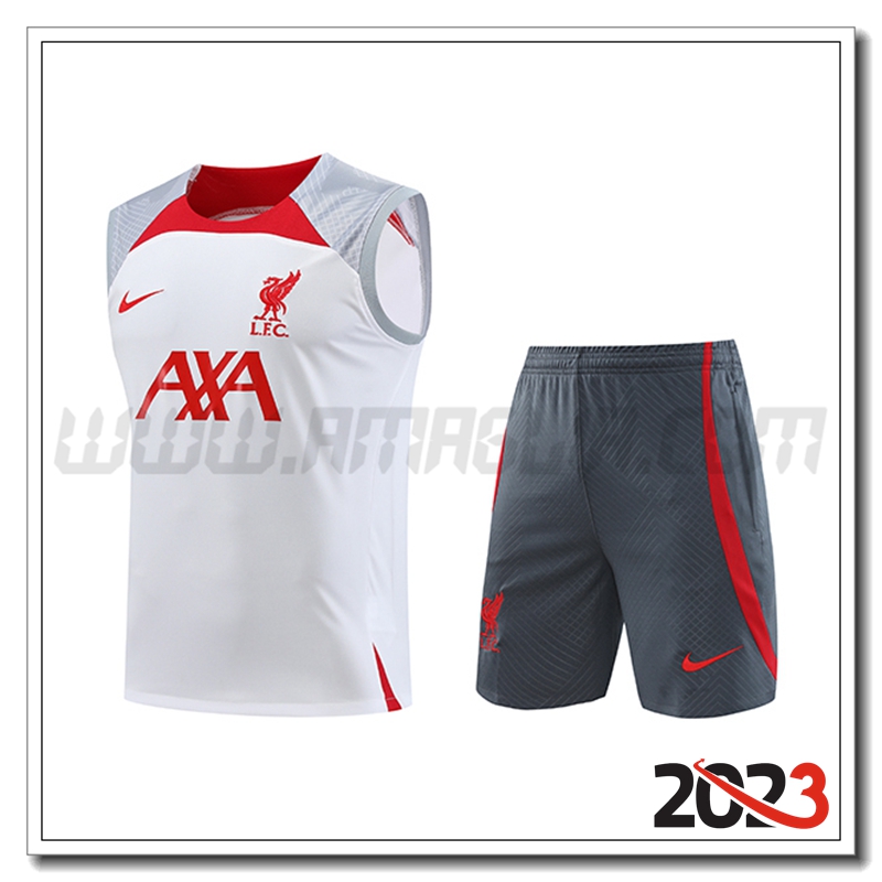 Canotta da Allenamento + Pantaloncini FC Liverpool Bianco 2023 2024