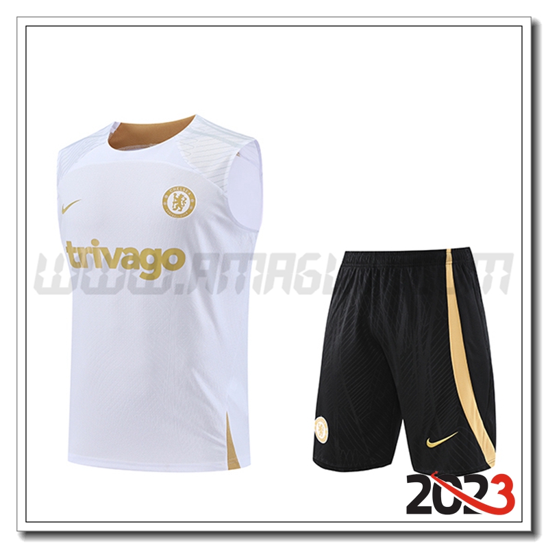 Canotta da Allenamento + Pantaloncini FC Chelsea Bianco 2023 2024