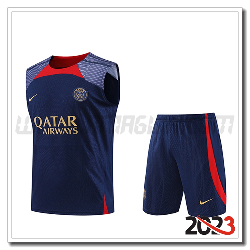 Canotta da Allenamento + Pantaloncini PSG Blu Marino 2023 2024