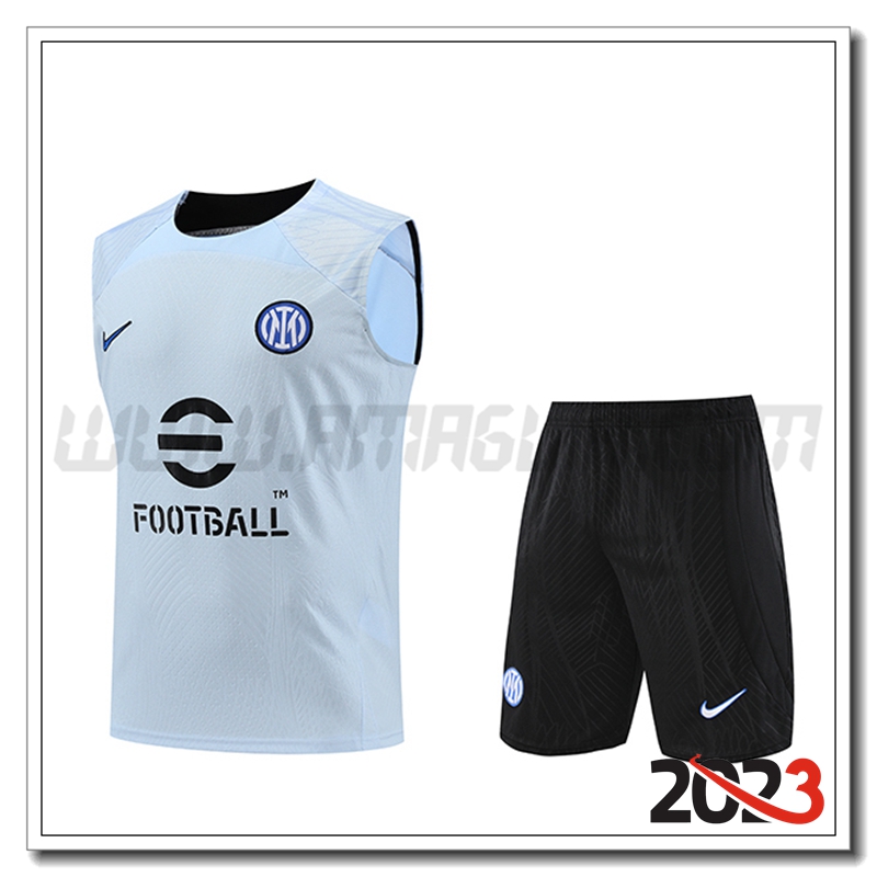 Canotta da Allenamento + Pantaloncini Inter Milan Blu Chiaro 2023 2024