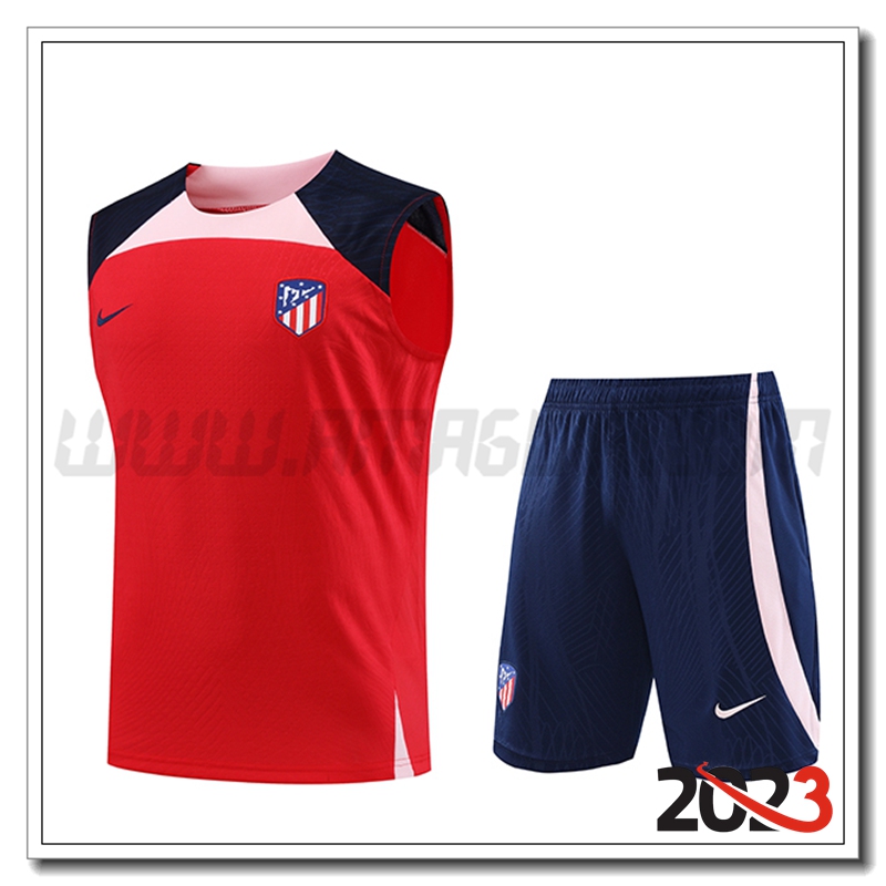 Canotta da Allenamento + Pantaloncini FC Atletico Madrid Rosso 2023 2024