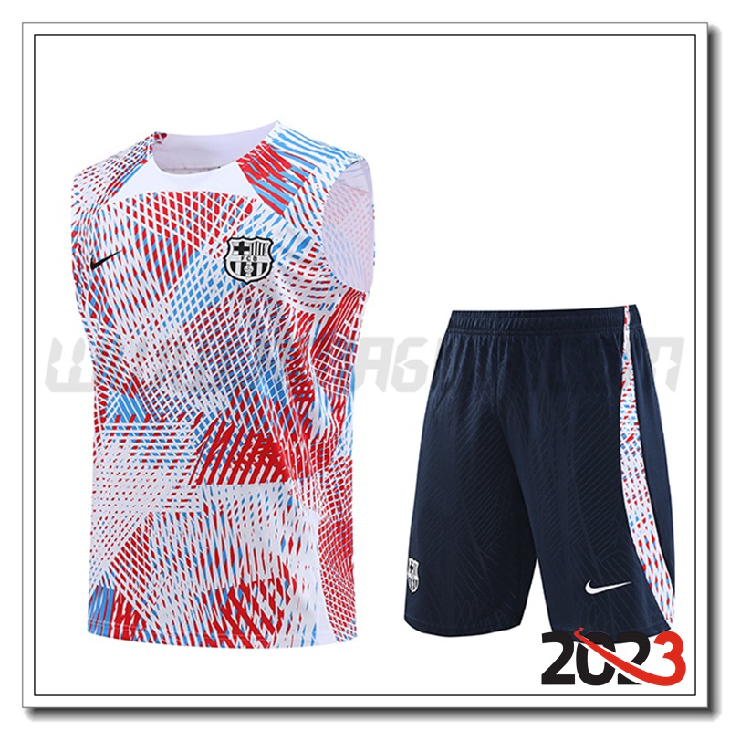 Canotta da Allenamento + Pantaloncini FC Barcellona Rosso/Blu 2023 2024