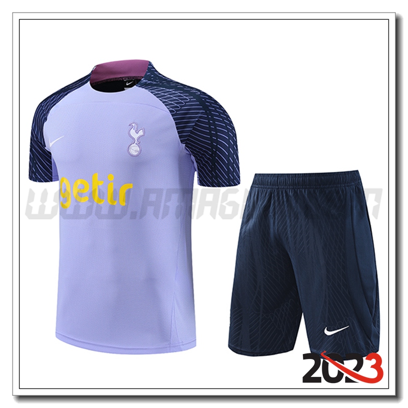 KIT Maglia Allenamento + Pantaloncini Tottenham Hotspur Viola 2023 2024
