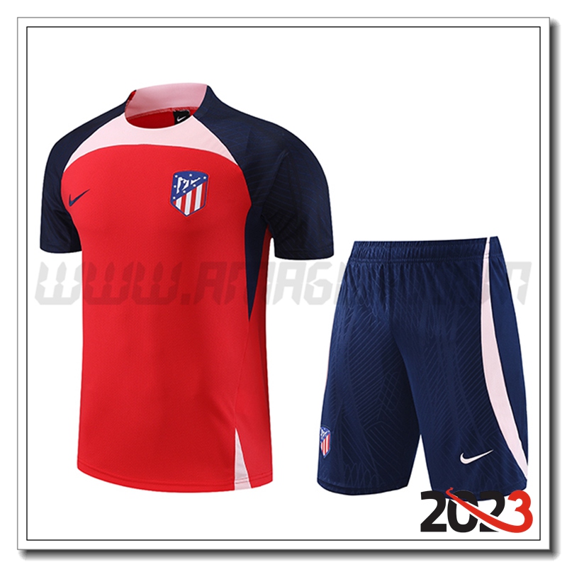 KIT Maglia Allenamento + Pantaloncini Atletico Madrid Rosso 2023 2024