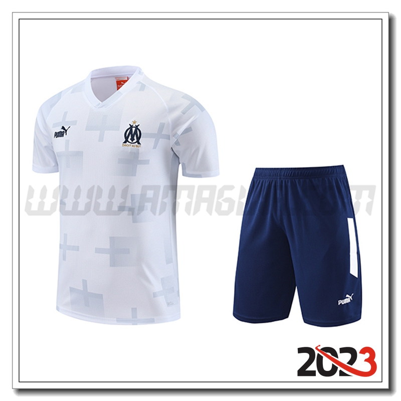 KIT Maglia Allenamento + Pantaloncini Marsiglia Bianco 2023 2024