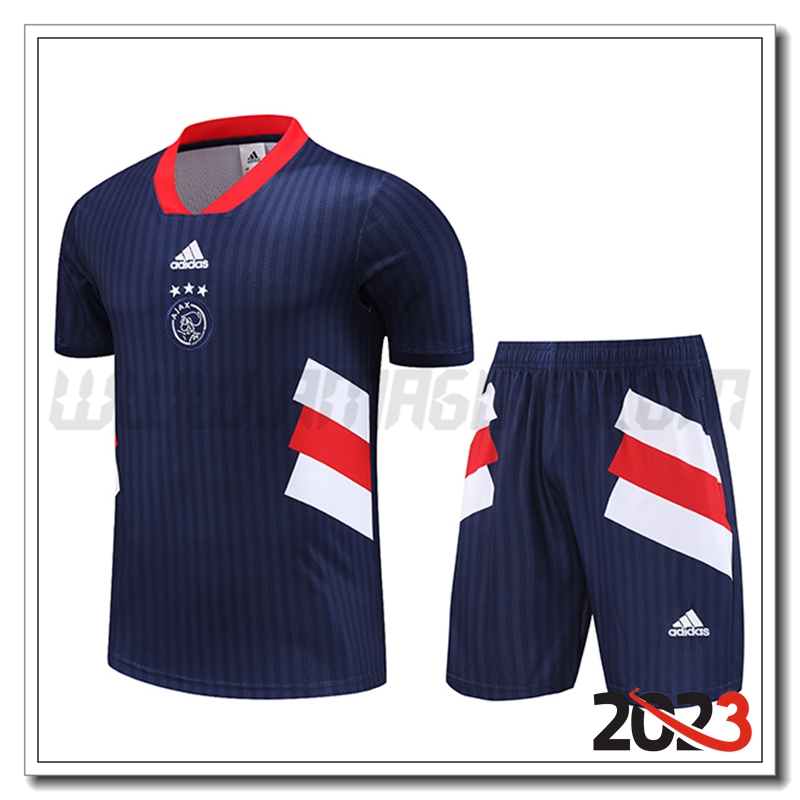 KIT Maglia Allenamento + Pantaloncini Ajax Blu Marino 2023 2024