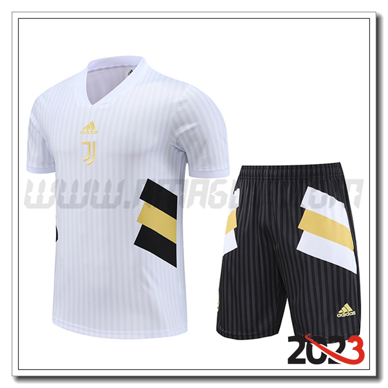 KIT Maglia Allenamento + Pantaloncini Juventus Bianco 2023 2024