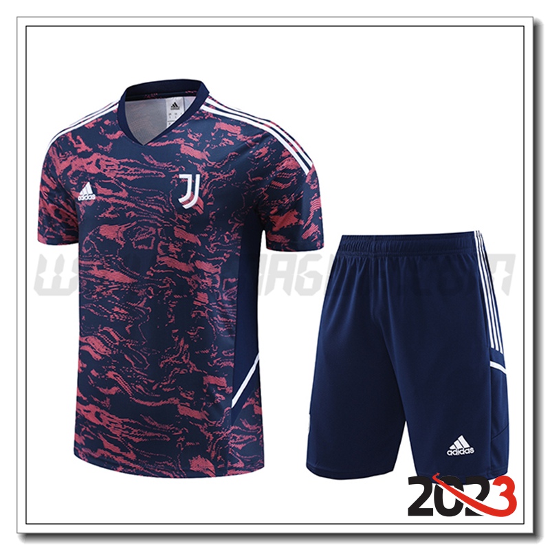 KIT Maglia Allenamento + Pantaloncini Juventus Rosso/Blu 2023 2024