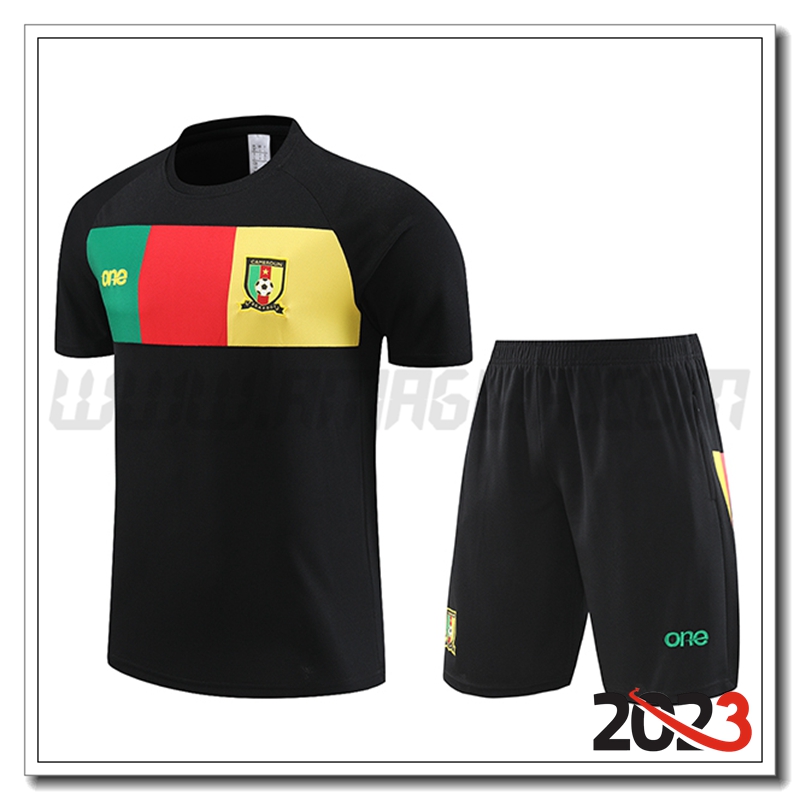 KIT Maglia Allenamento + Pantaloncini Camerun Nero 2023 2024